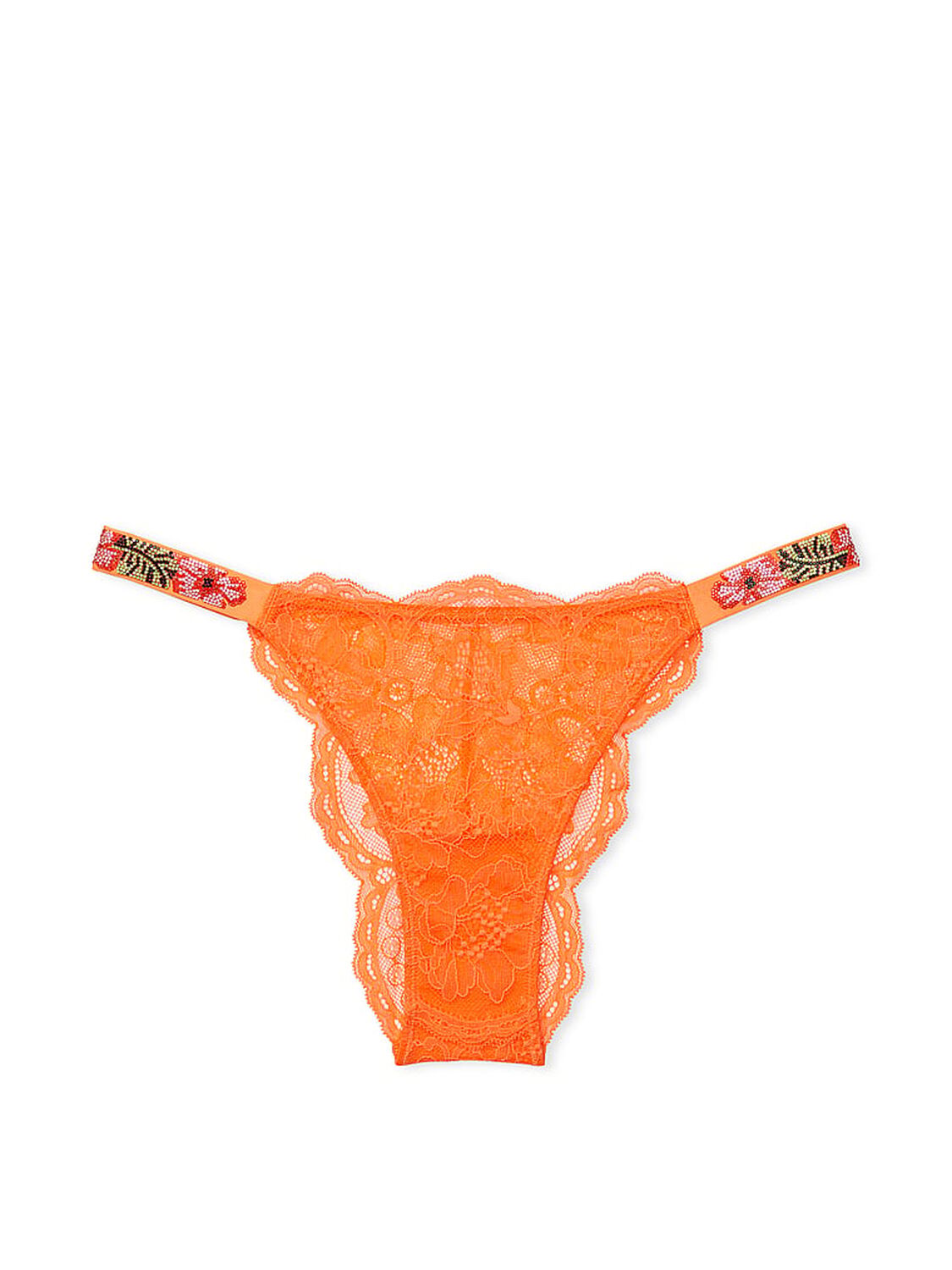 vs Very Sexy Shine Strap Lace Brazilian Panty Sunny Orange 3 of 4 