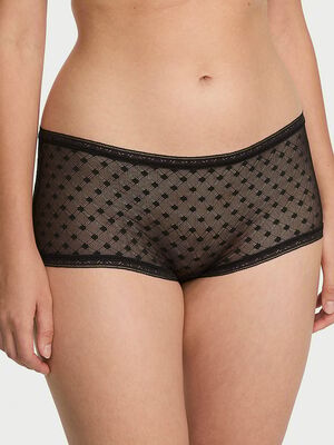 Dot Geo Lace Low-Rise Boyshort Panty