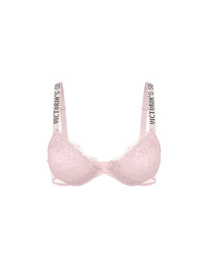 Shine Strap Rose Lace Lightly Lined Low-Cut Demi Bra