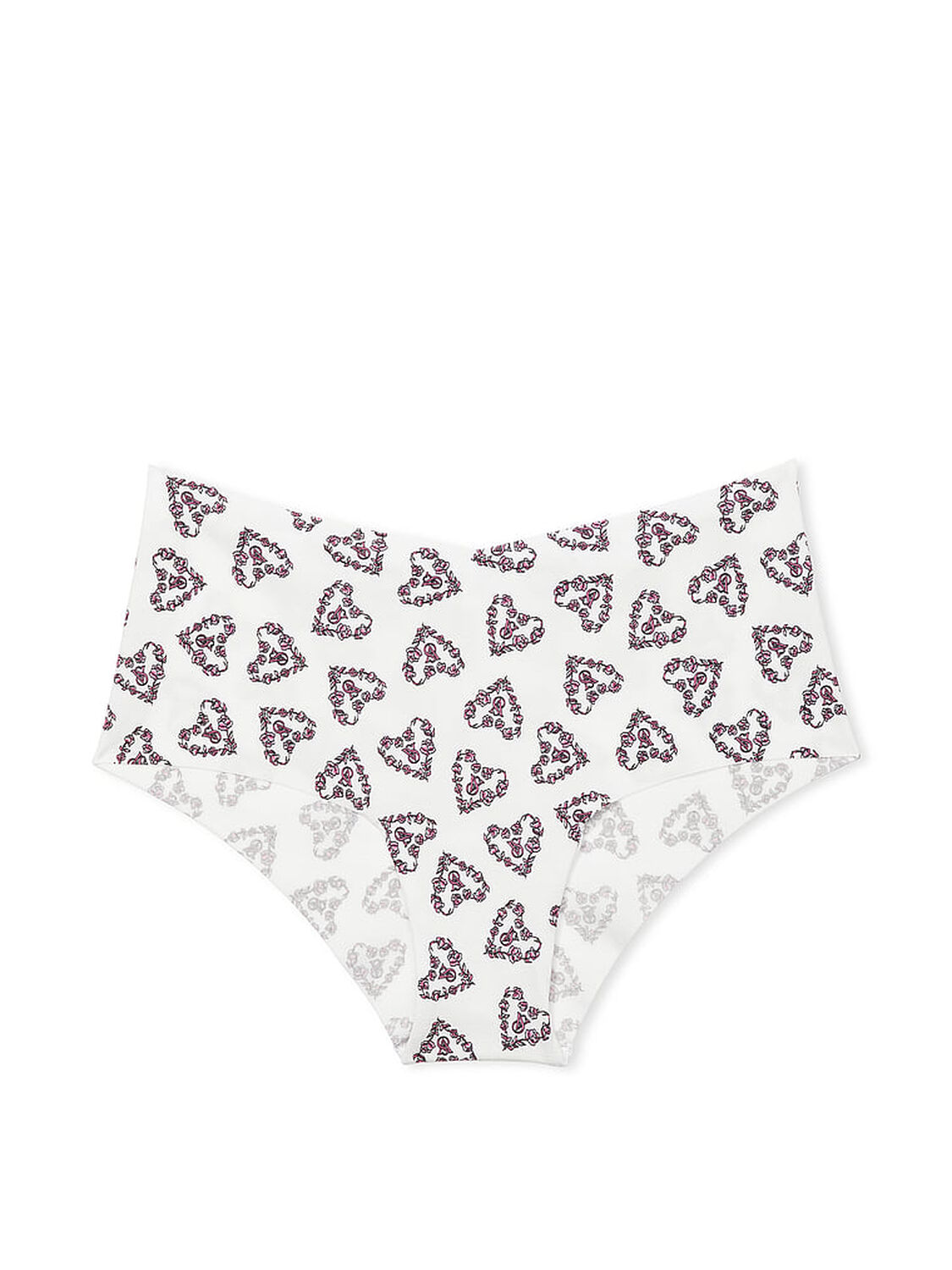 vs No-Show No-Show Cheeky Panty White Floral Hearts 3 of 3 