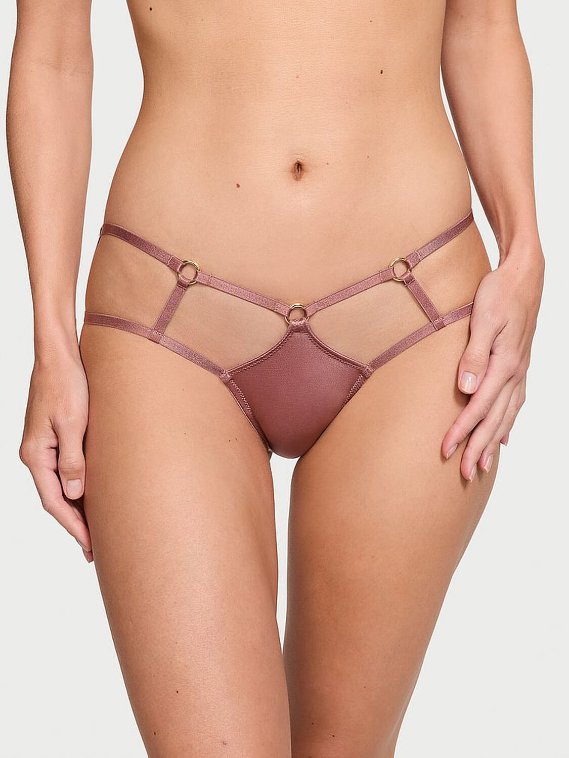 vs Very Sexy Strappy Hardware Cheeky Panty Vintage Rose 1 of 3 