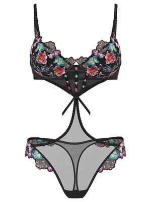 Dark Blossom Lightly Lined Low-Cut Demi Teddy