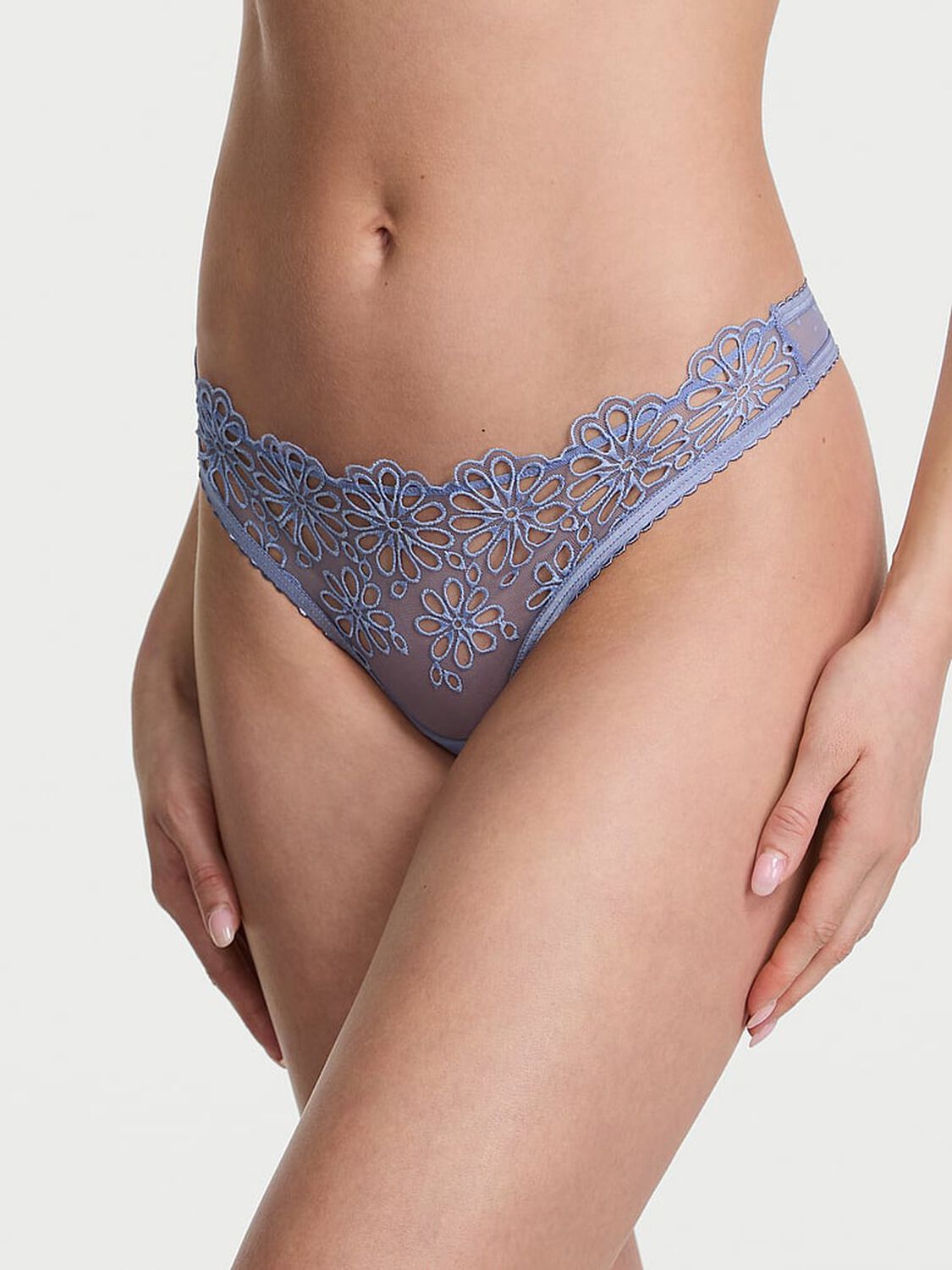 vs The Lacie Eyelet Mesh Thong Panty Periwinkle Blue 1 of 5 