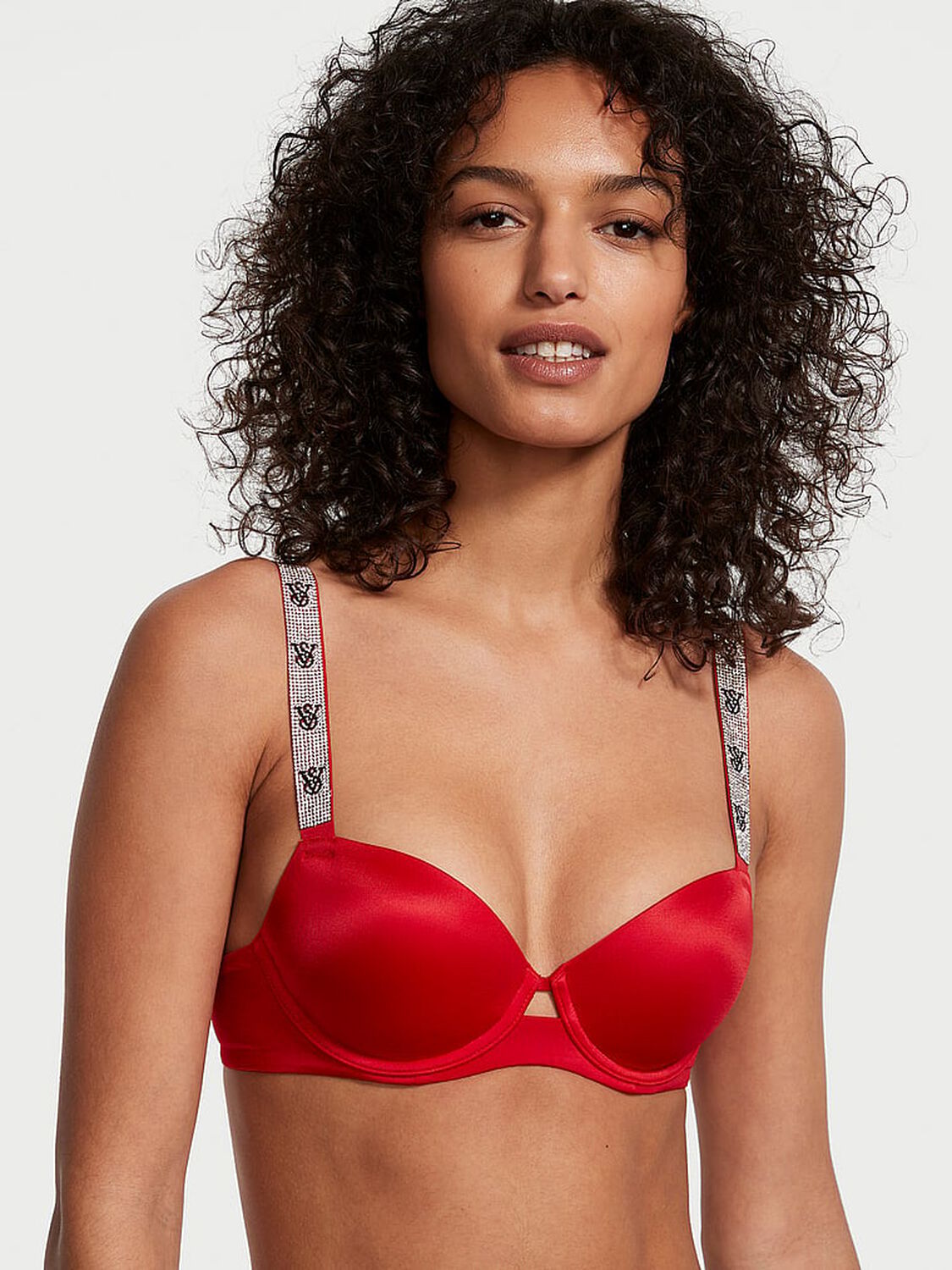 vs Very Sexy Shine Strap Lightly Lined Demi Bra Lipstick 1 of 4 