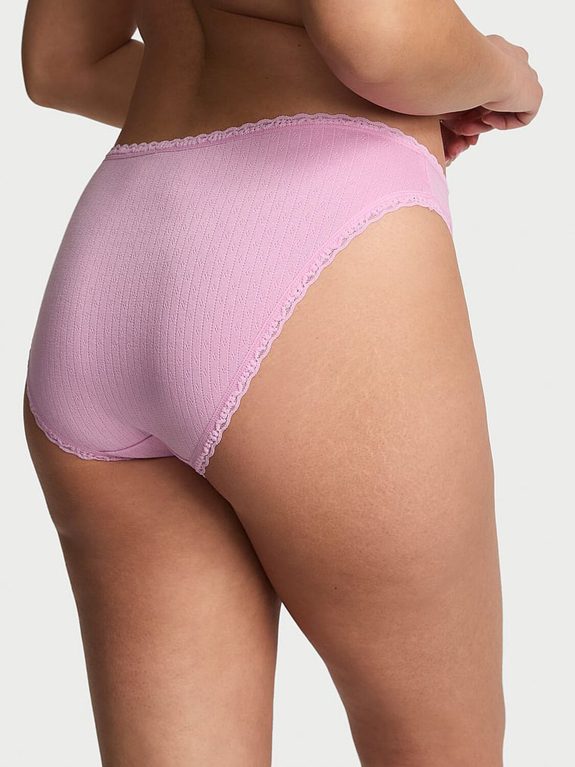 vs The Lacie Stretch Cotton Pointelle Lace-Waist Bikini Panty Waterlily Starfish 2 of 3 