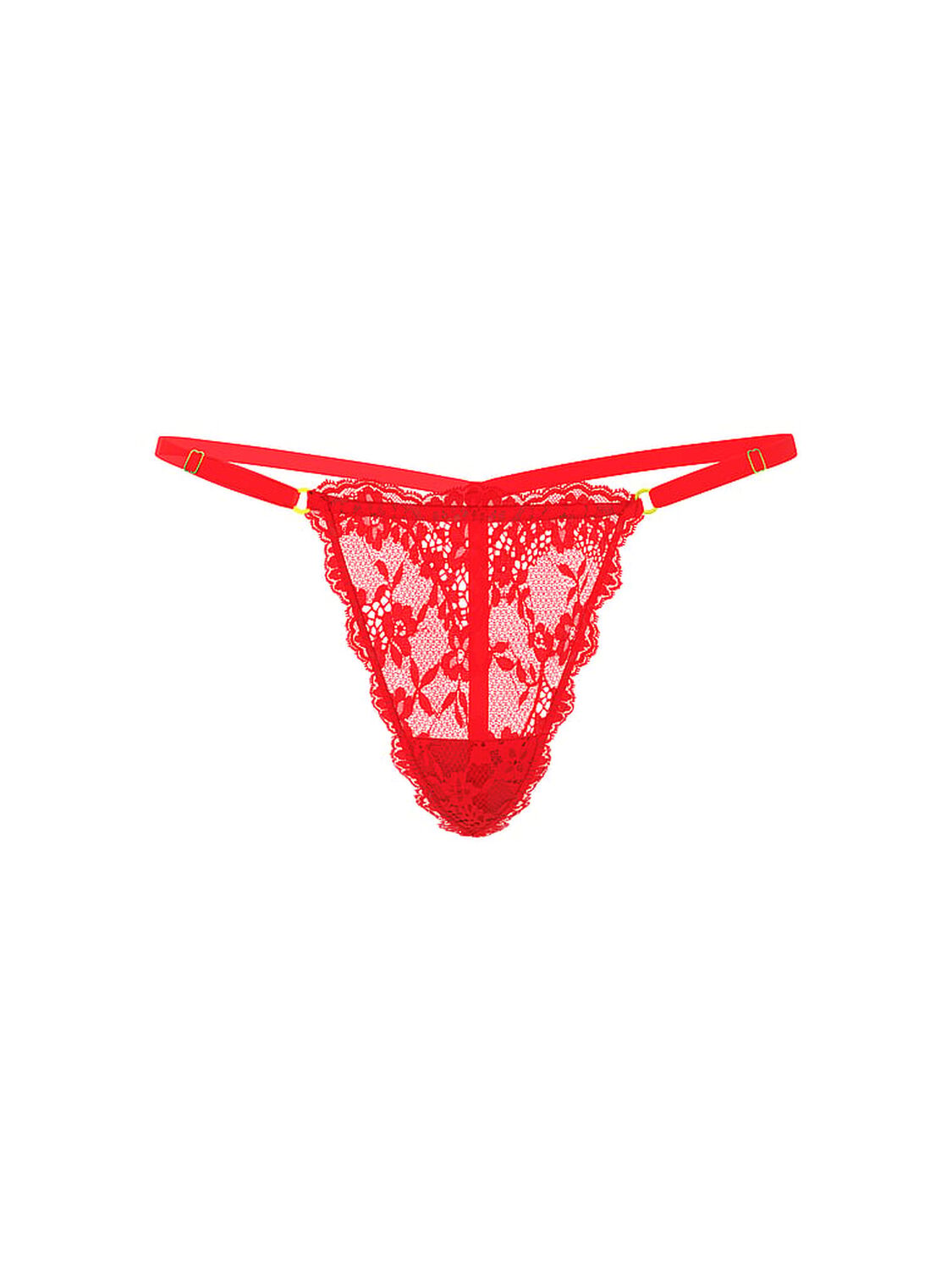vs Dream Angels Lace Adjustable V-String Panty Bright Vermillion 3 of 3 