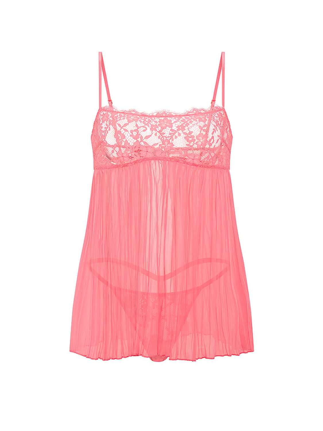 vs Dream Angels Victoria's Secret Dream Lace Pleated Babydoll Set 3 of 3 