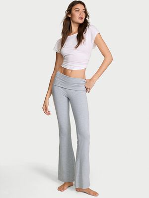 Cotton Foldover Flare Legging