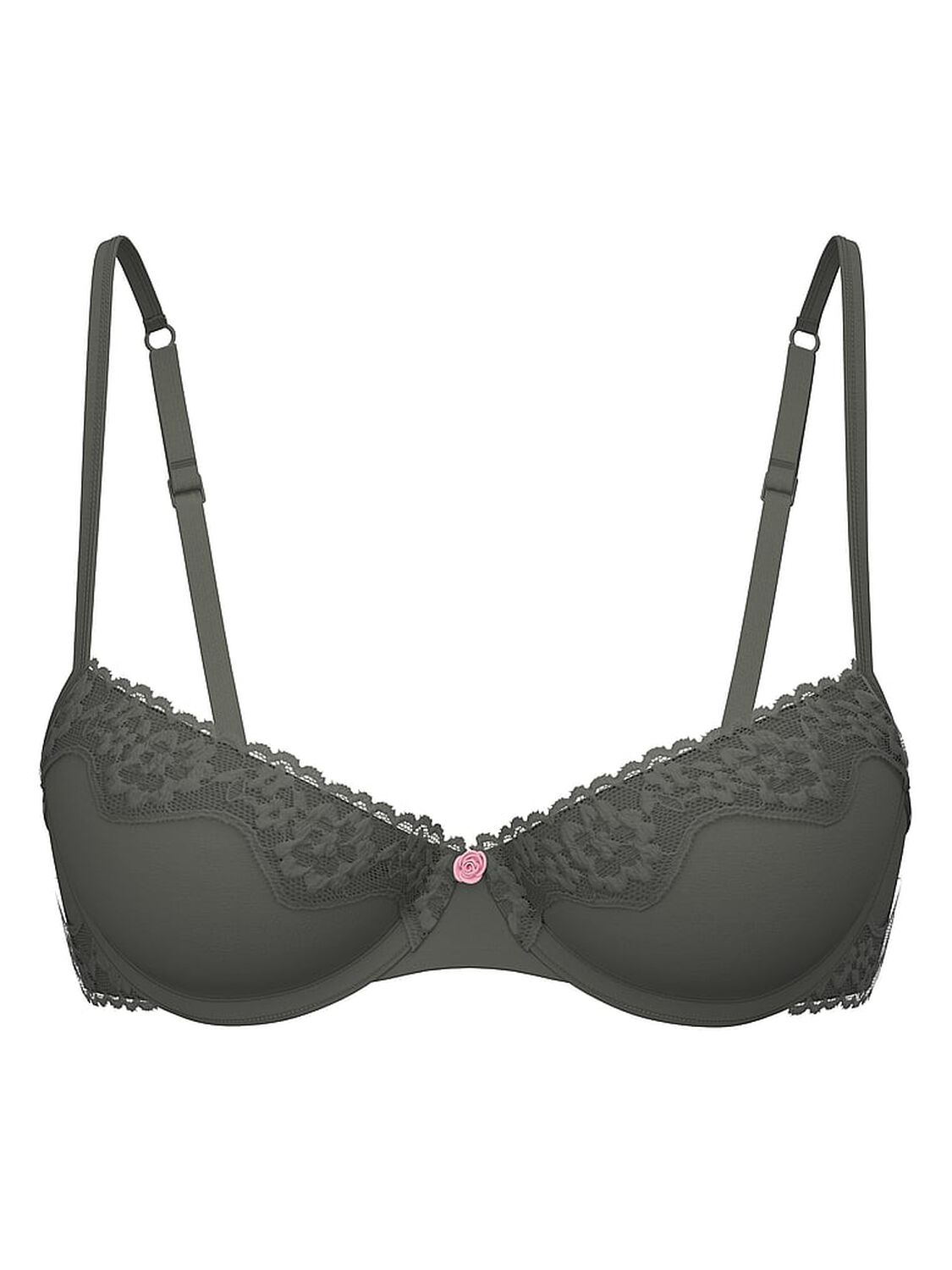 vs The T-Shirt Cotton Shadow Stripe Unlined Demi Bra Expedition Green 3 of 3 