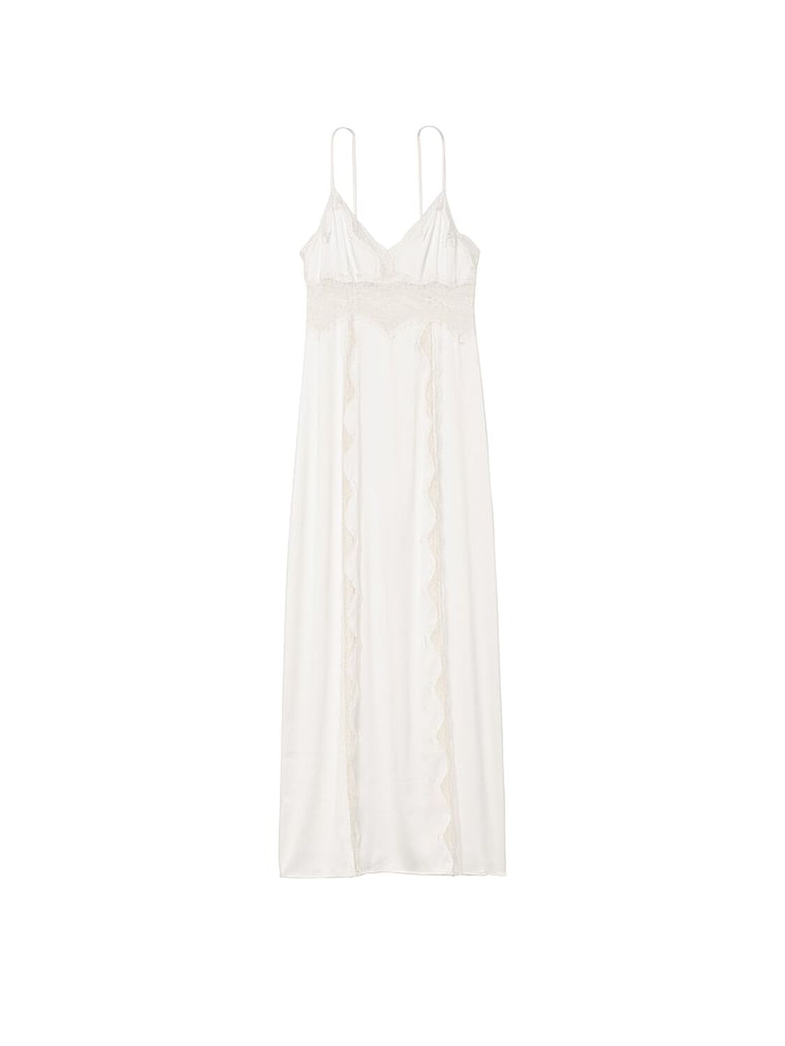 vs Victoria's Secret Lace-Inset Long Slip Coconut White 1 of 1 
