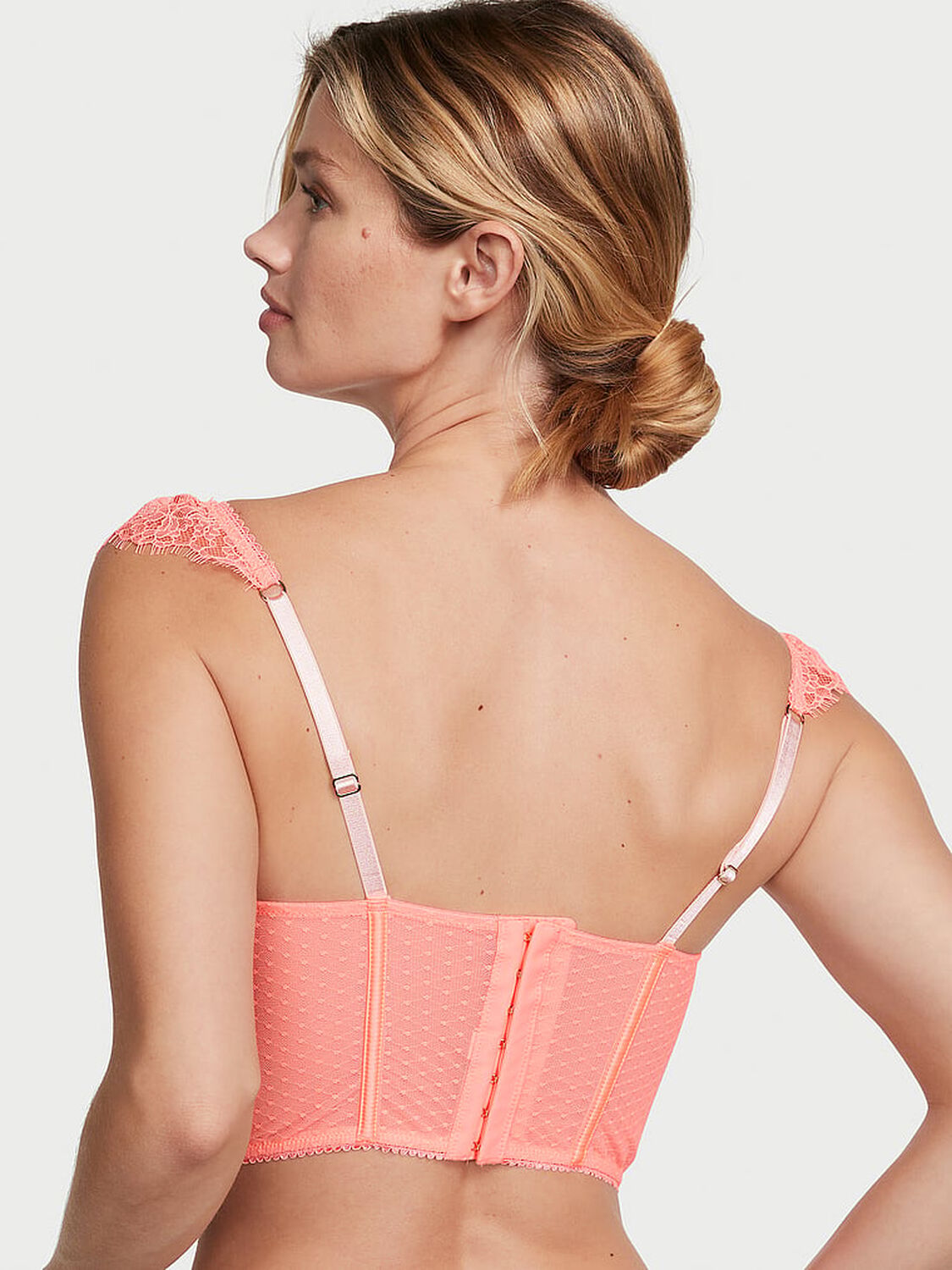 vs Dream Angels Lace Cap-Sleeve Corset Top Neon Nectar 2 of 5 