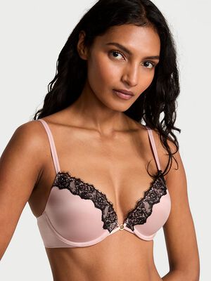Smooth Lace-Trim Push-Up Bra