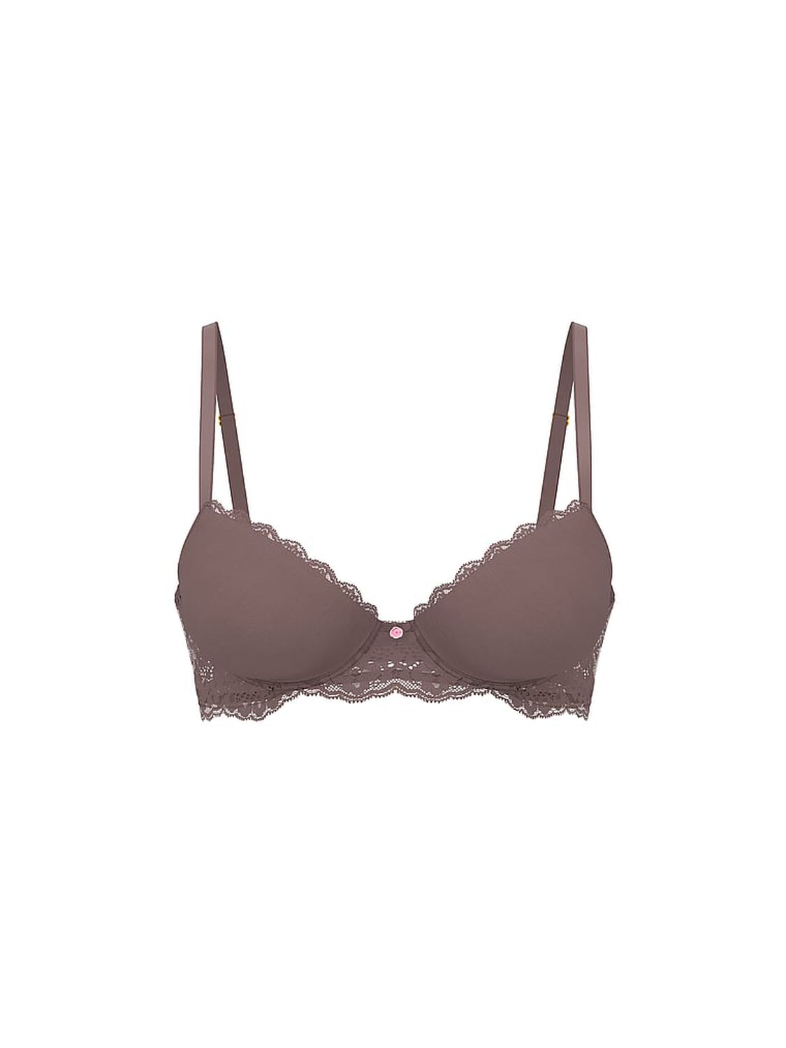 vs Dream Angels Smooth & Lace Lightly Lined Classic Coverage Demi Bra Cloudy Grey 2 of 2 
