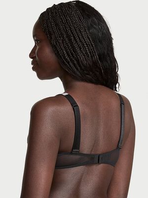 Shine Strap Rose Lace Lightly Lined Low-Cut Demi Bra