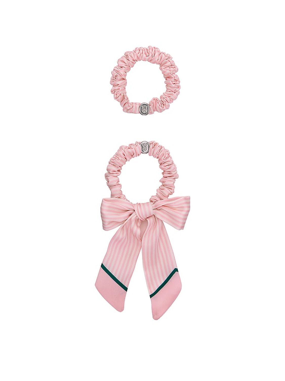 vs Victoria's Secret 2-Pack Heritage Stripe Bow Scrunchie Set Heritage Stripe 1 of 2 