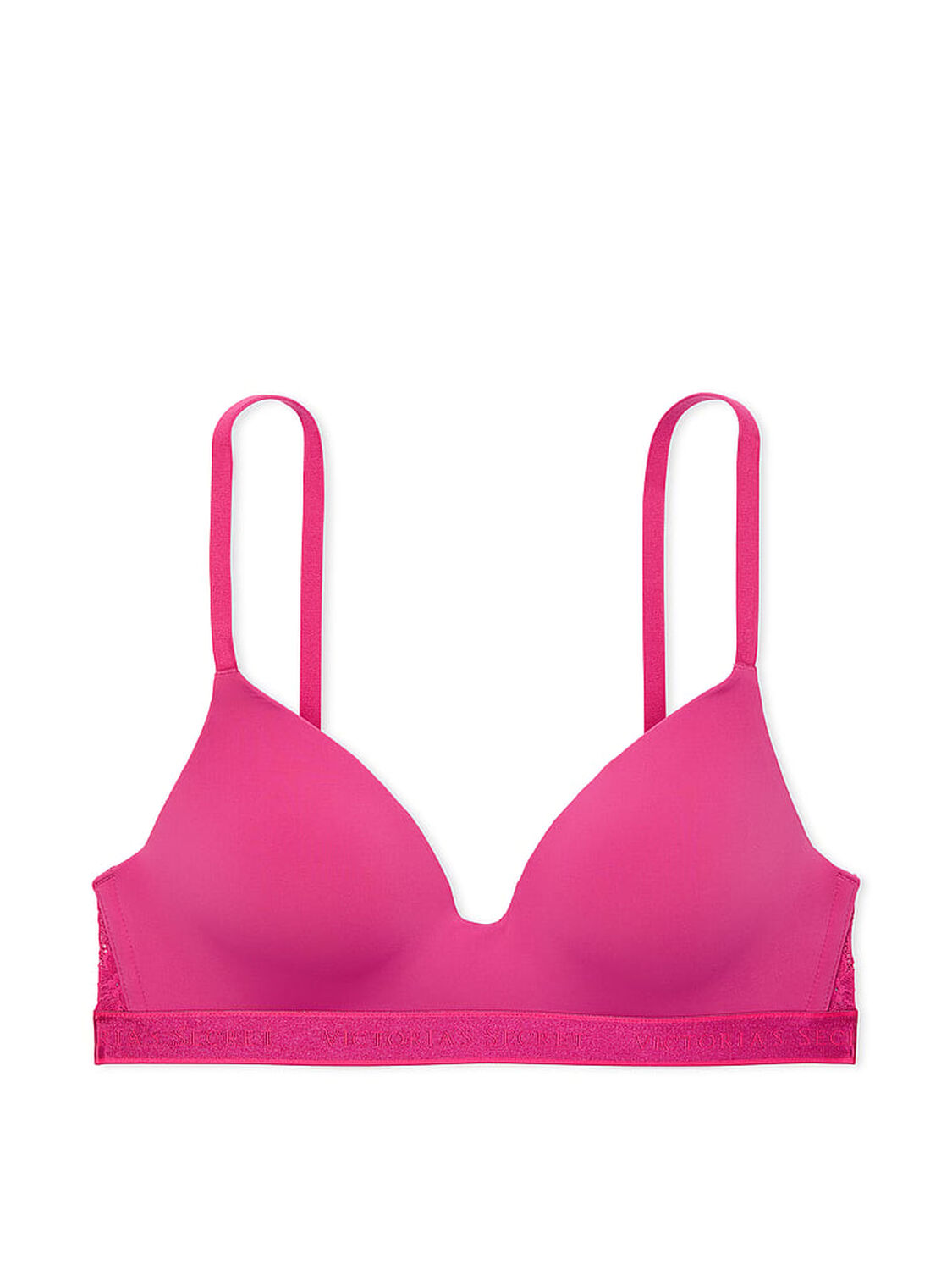 vs The T-Shirt Lightly Lined Wireless Lace-Trim Bra Frozen Plum 3 of 3 