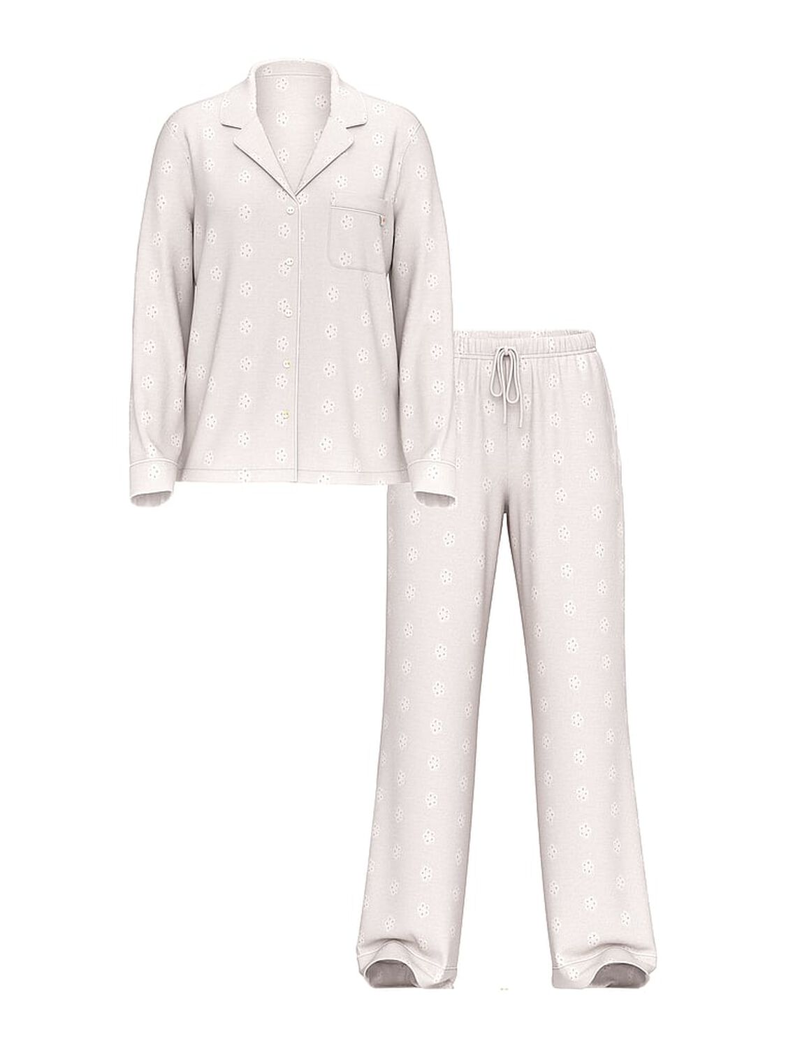 vs Victoria's Secret Modal Soft Long Pajama Set Coconut White 3 of 4 