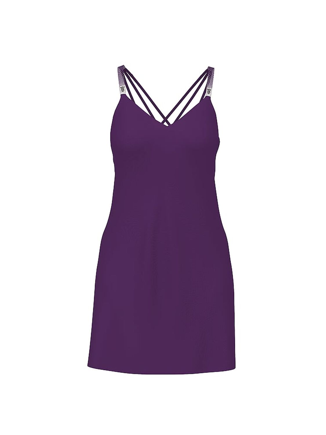 vs Very Sexy Shine Strap Satin Slip Dark Raisin 1 of 1 