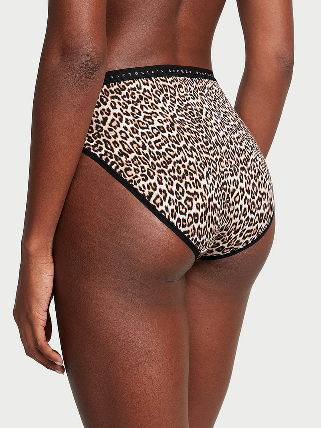 vs Victoria's Secret Stretch Cotton High-Leg Brief Panty Marzipan Leopard 2 of 3 