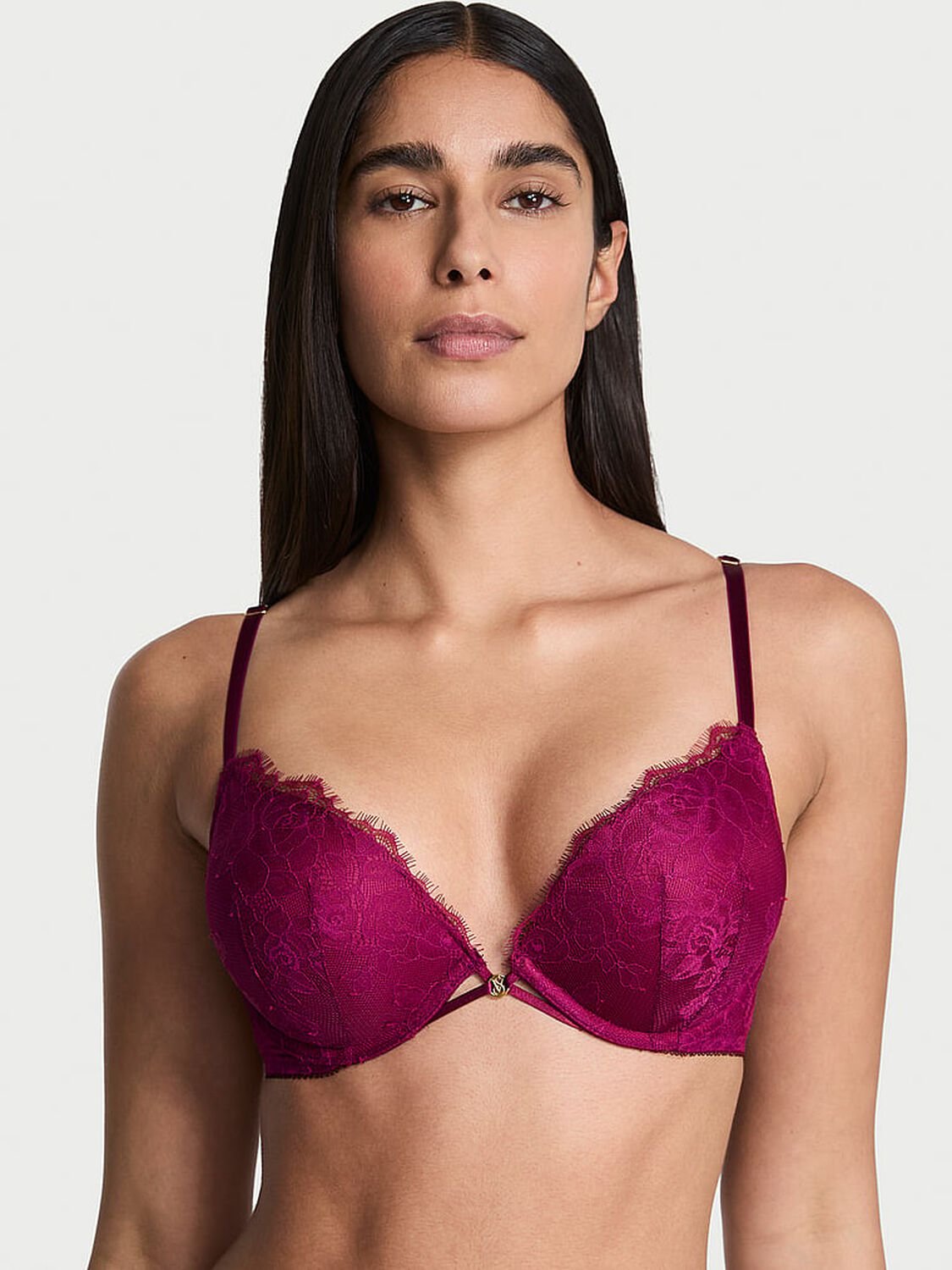 vs Very Sexy Bombshell Add-2-Cups Rose Lace Push-Up Bra Fresh Jam 3 of 3 