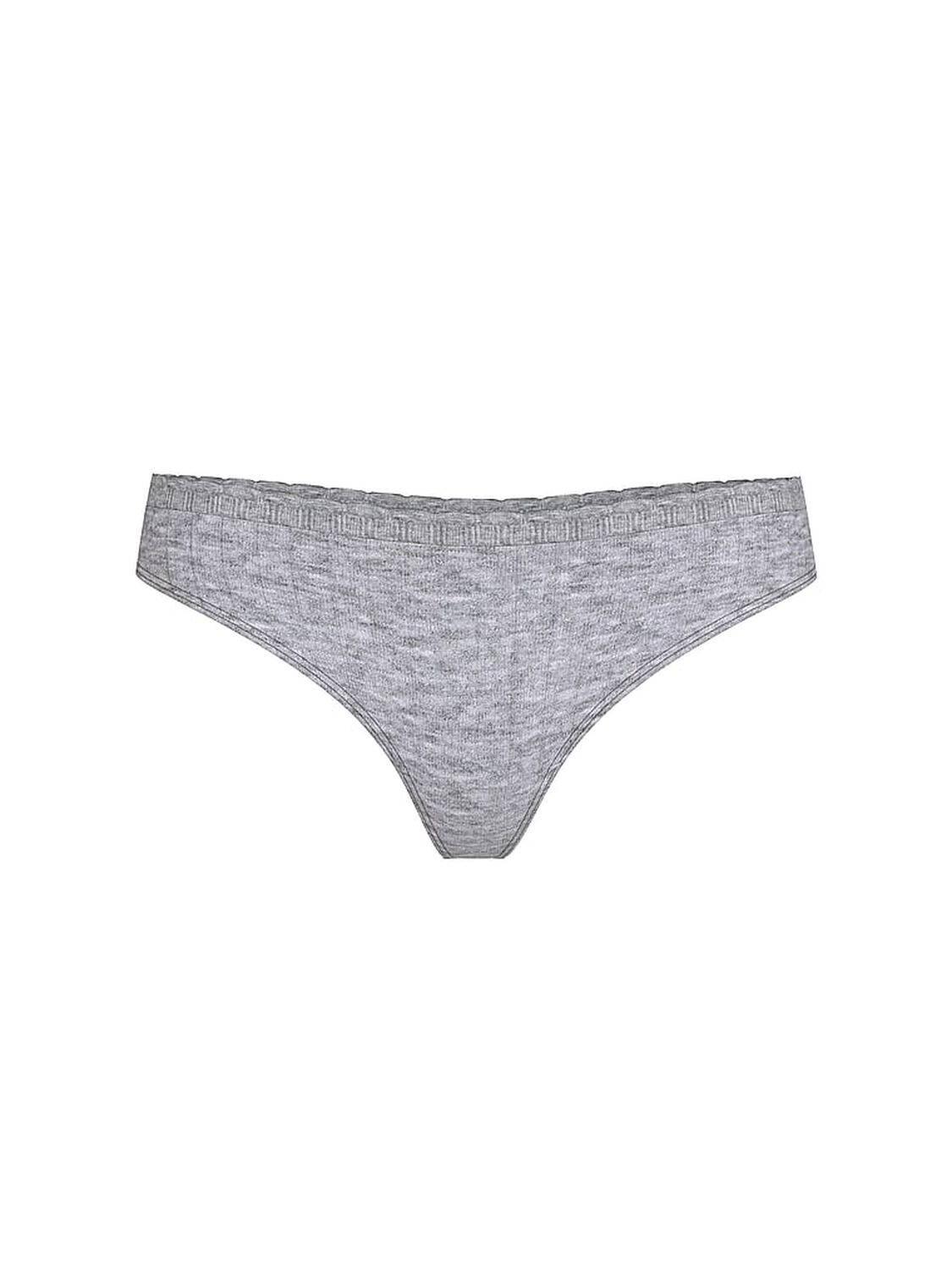 vs Seamless Seamless Cotton Rib Thong Panty Medium Heather Grey 1 of 3 