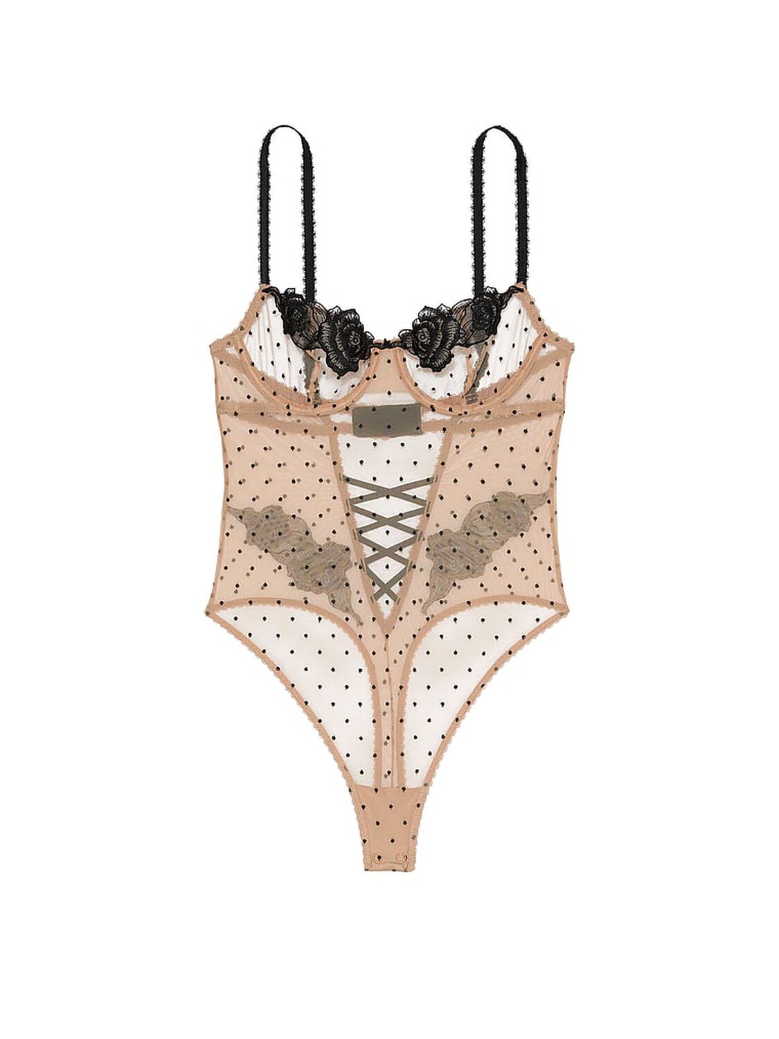 vs Very Sexy Sheer Rose Dot Unlined Balconette Teddy 3 of 4 