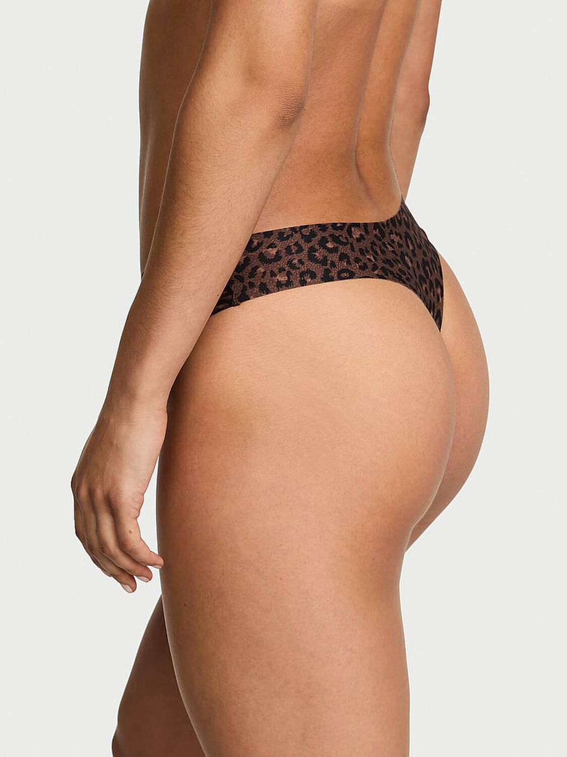 vs Body By Victoria Body by Victoria Flex Mid-Rise Thong Panty Ganache Leopard 2 of 4 