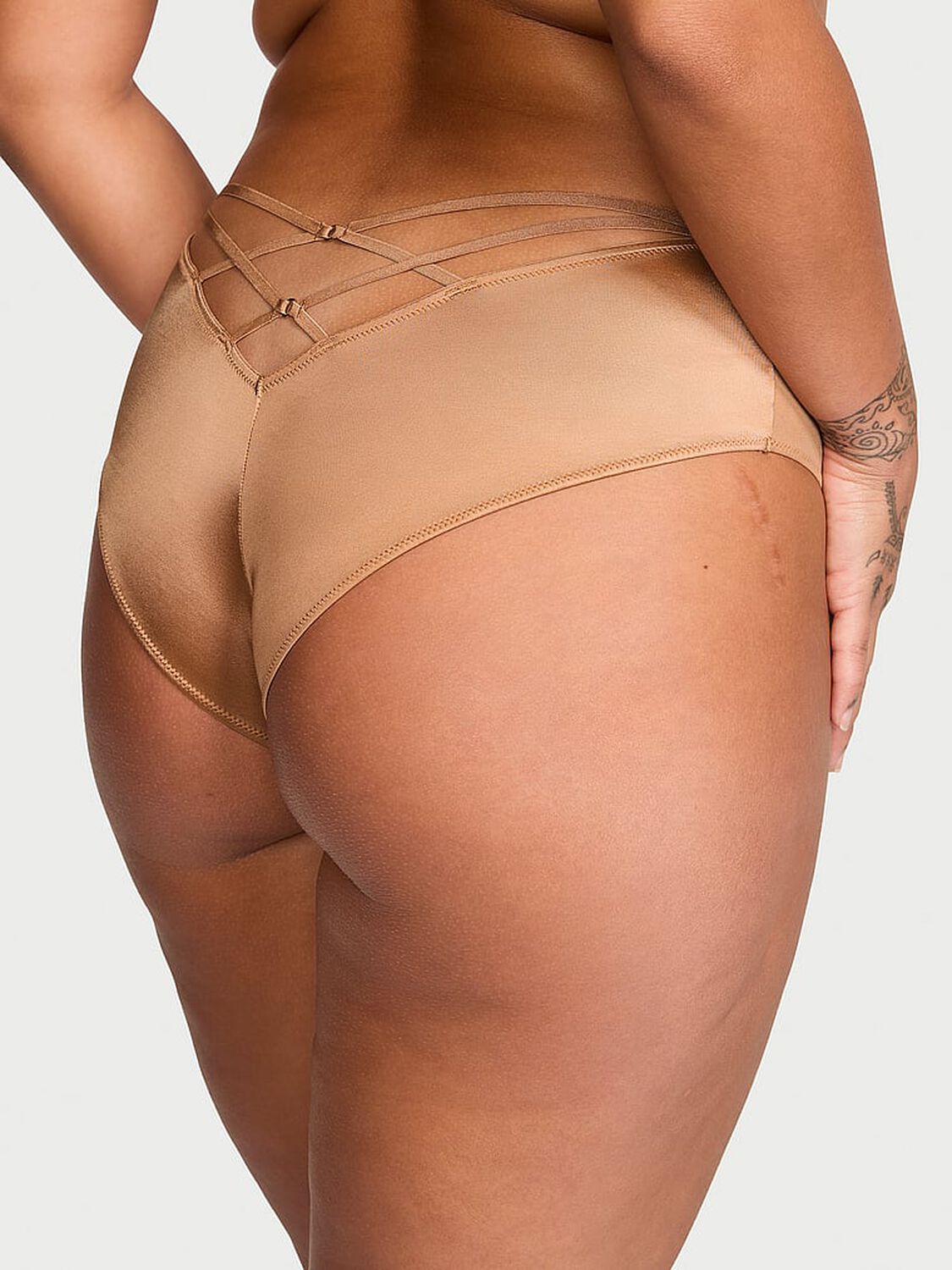 vs Very Sexy Strappy-Back High-Leg Cheeky Panty Toffee 2 of 3 