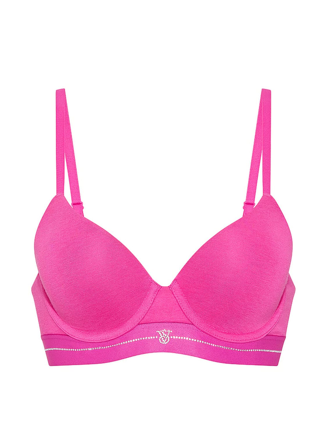 vs The T-Shirt Perfect Shape Signature Shine Cotton Push-Up Bra Pink Fire 3 of 3 