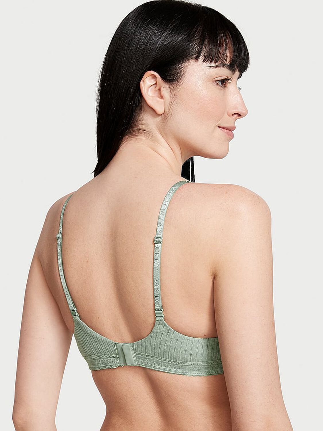 vs The T-Shirt Lightly Lined Pointelle Wireless Bra Seasalt Green 2 of 3 