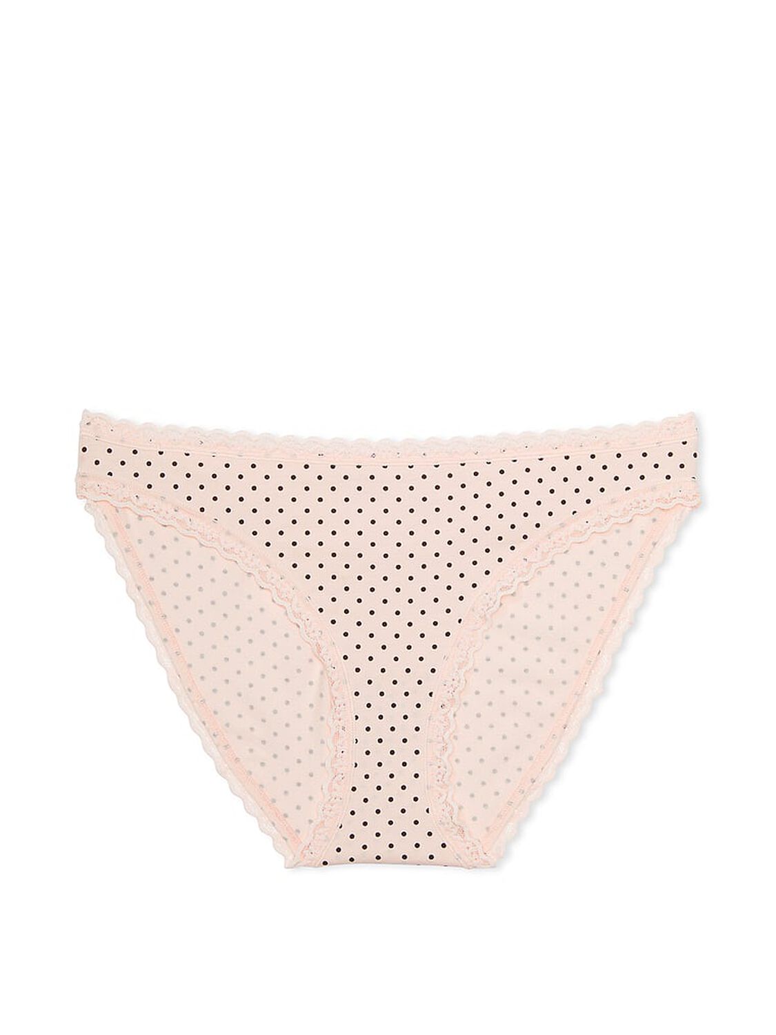 vs The Lacie Lace-Trim Cotton Bikini Panty Purest Pink Dots 3 of 3 