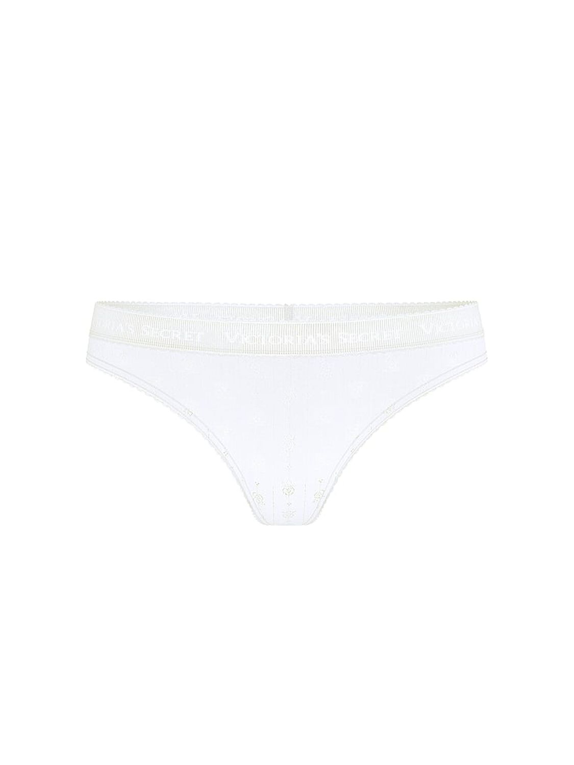 vs Cotton Logo Pointelle Thong Panty Vs White 3 of 3 