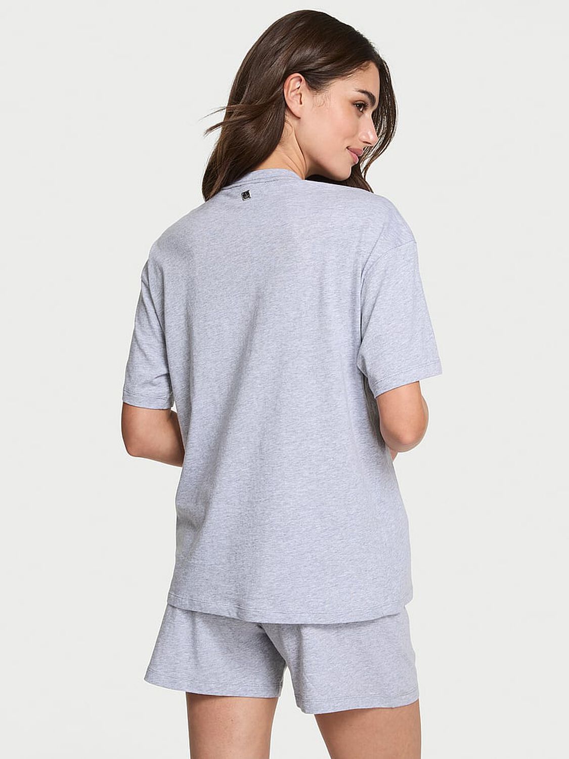 vs Victoria's Secret 100% Cotton Short Pajama Set Medium Heather Grey 2 of 3 