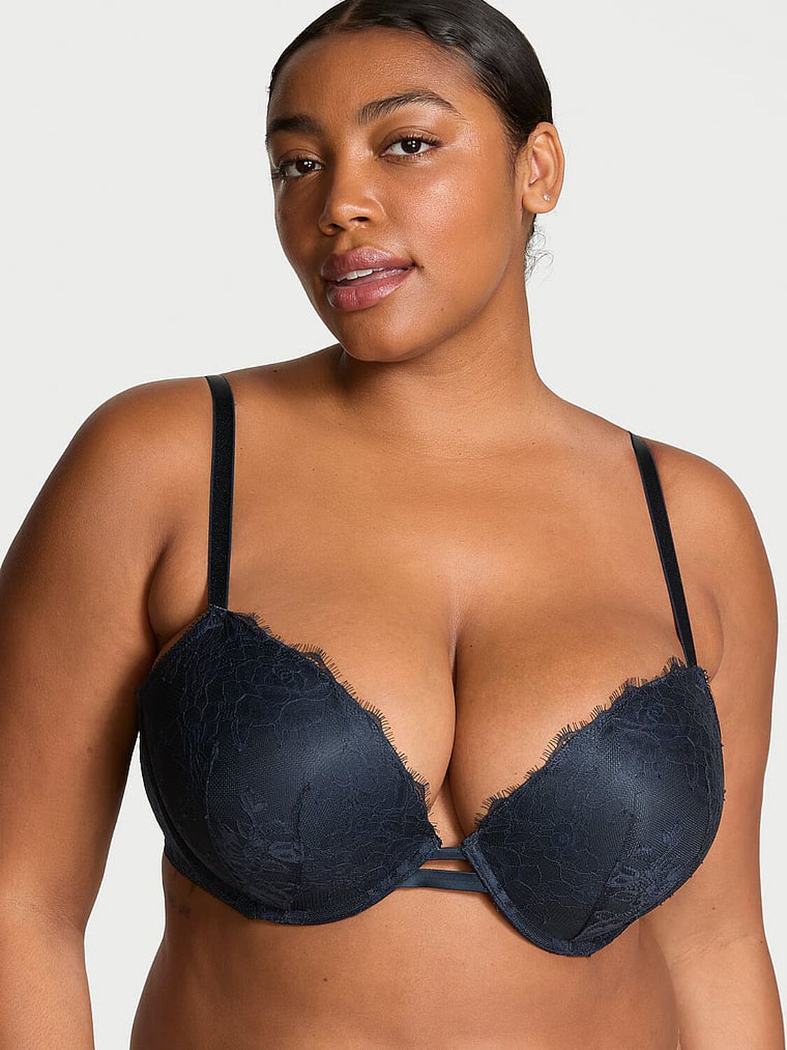 vs Very Sexy Rose Lace Push-Up Bra Dark Twilight 1 of 4 