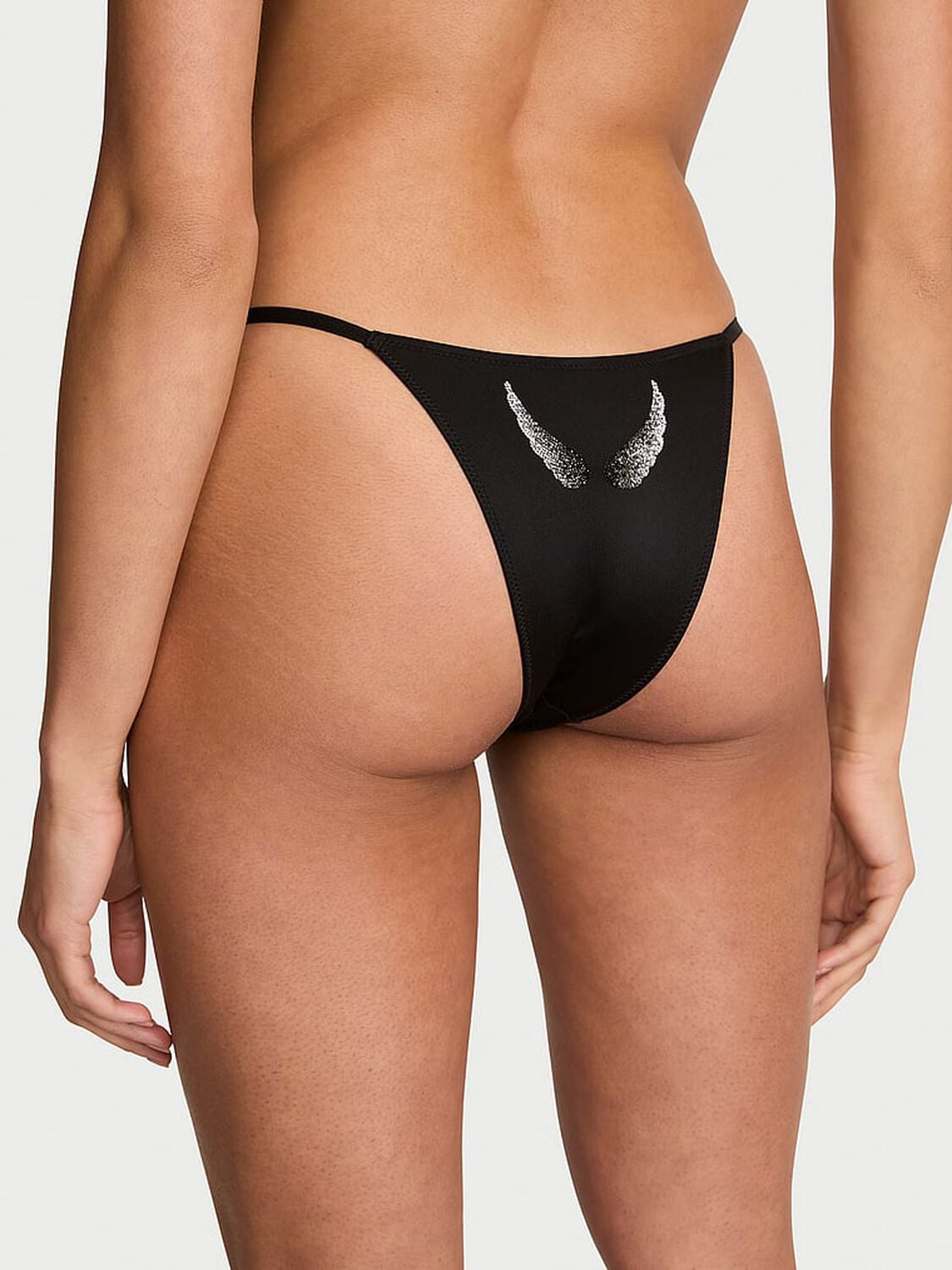 vs Very Sexy Angel Shine Brazilian Panty Black 2 of 4 