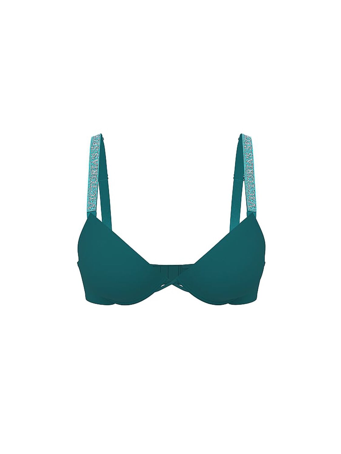 vs Very Sexy Logo Shine Strap Push-Up Bra True Teal 3 of 3 