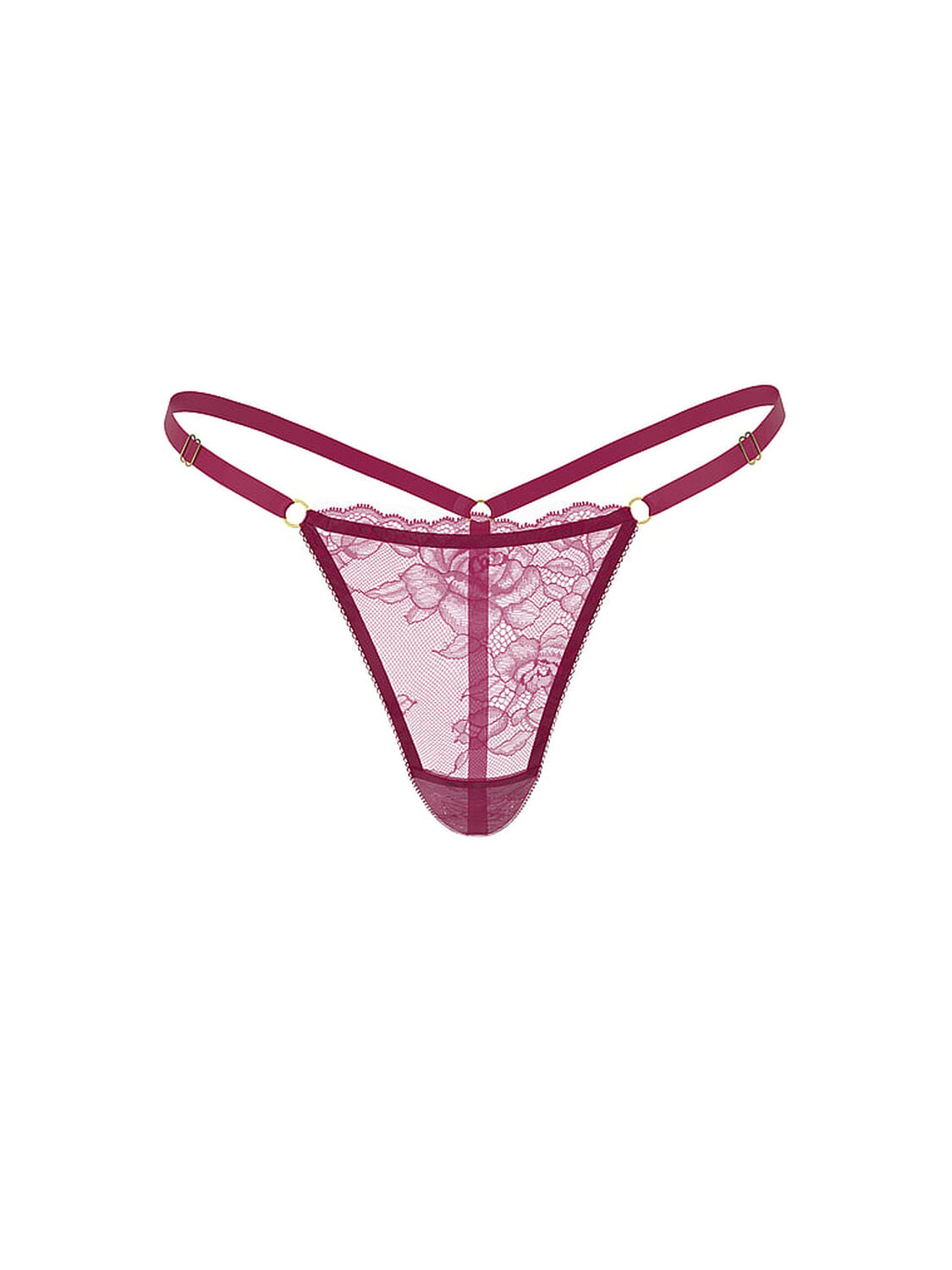 vs Very Sexy Rose Lace Adjustable V-String Panty Fresh Jam 1 of 3 