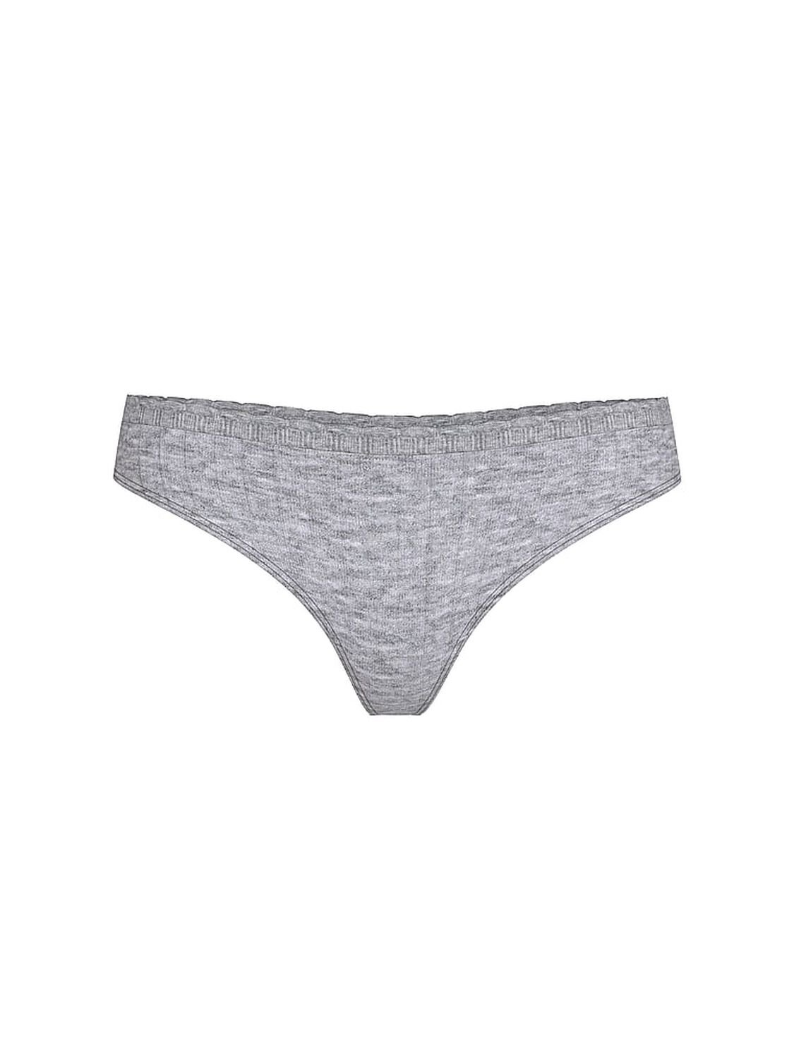 vs Seamless Seamless Cotton Rib Thong Panty Medium Heather Grey 1 of 2 