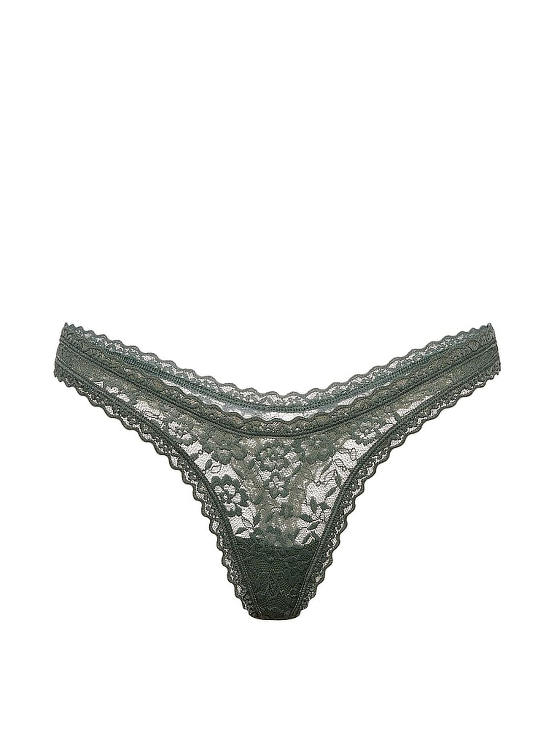 vs The Lacie Lace Ultra-Mini Scoop Thong Panty Faded Sage 3 of 3 