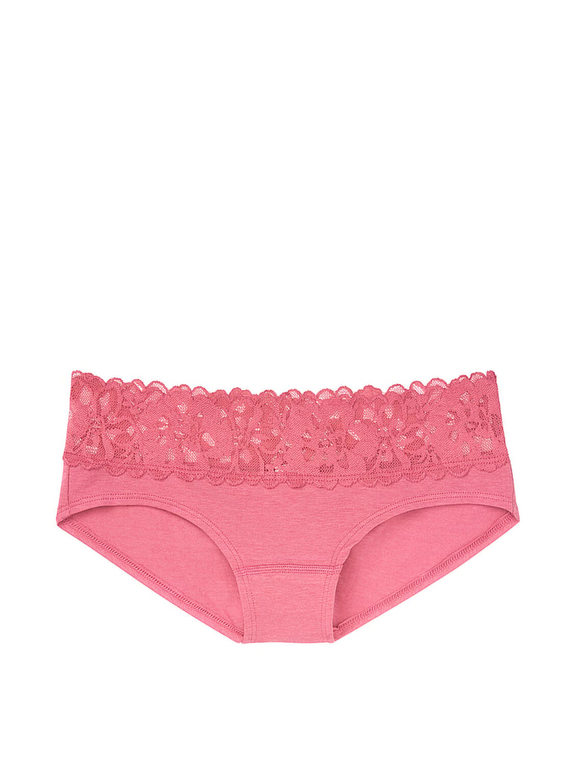 vs Victoria's Secret Stretch Cotton Lace-waist Hiphugger Panty Lady Pink 1 of 1 