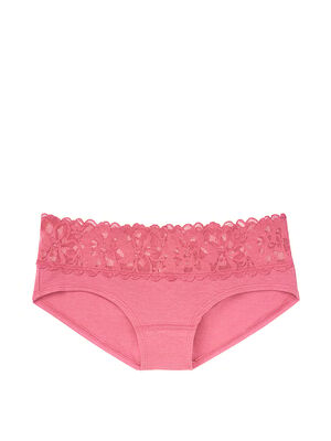 Stretch Cotton Lace-waist Hiphugger Panty