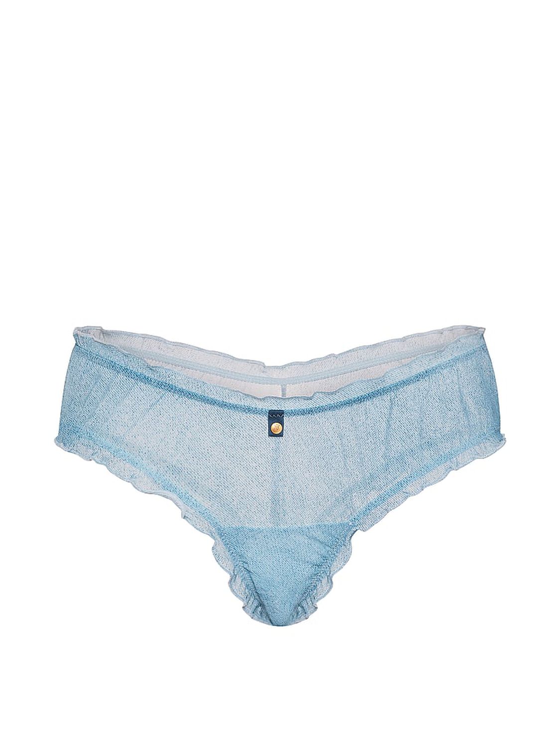 vs Very Sexy Denim Mesh Ruffled Cheeky Panty Linen Blue 3 of 3 