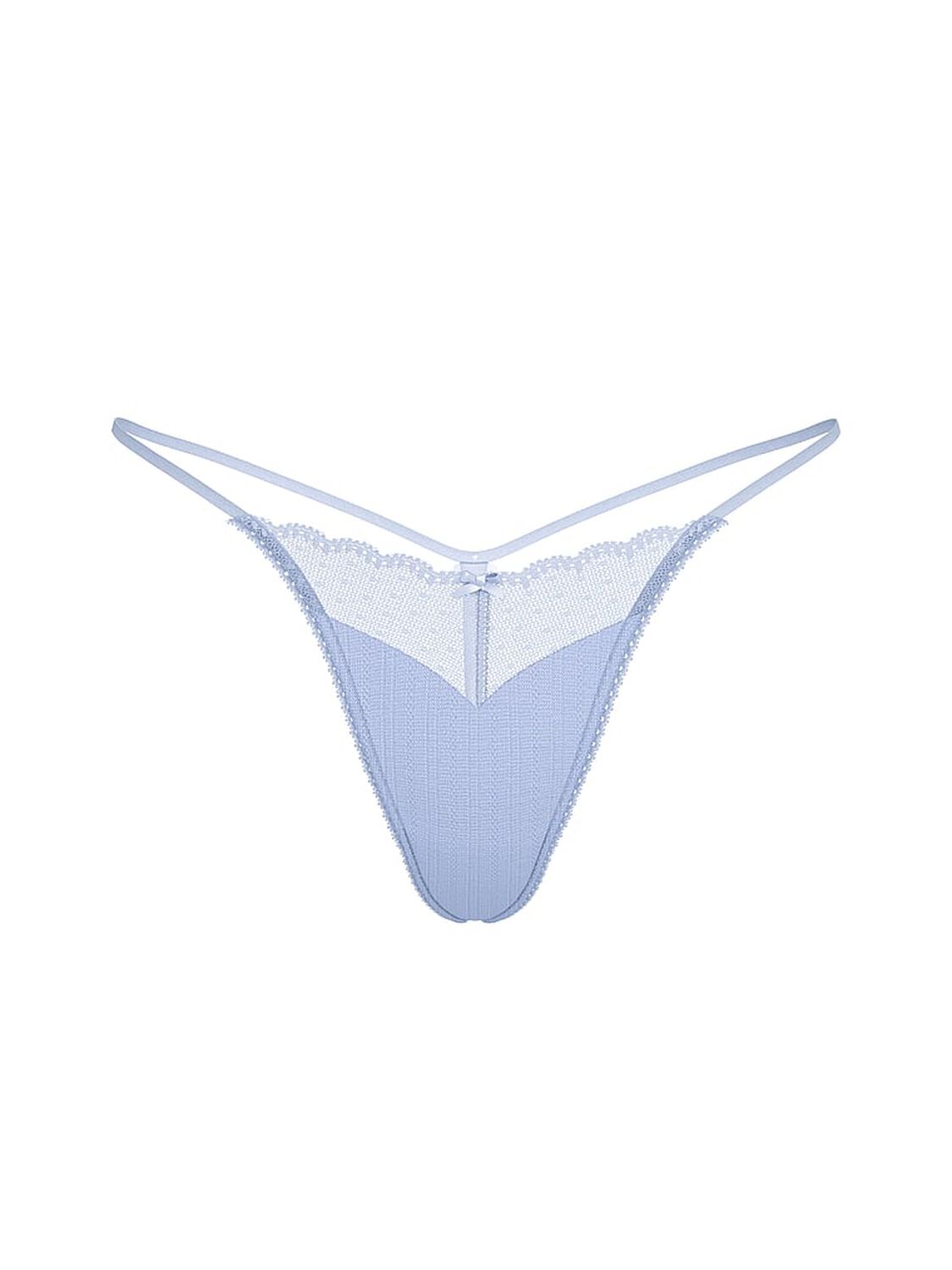 vs Victoria's Secret Stretch Pointelle V-String Panty Light Lavender 1 of 3 