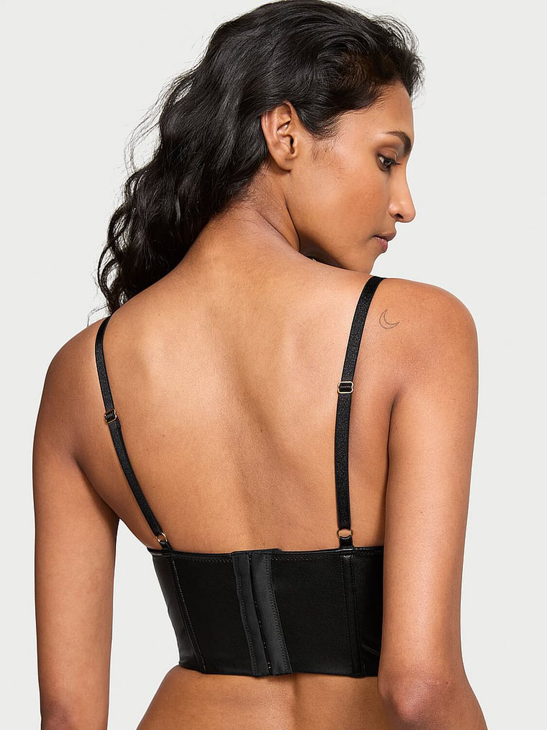 vs Very Sexy Bombshell Add-2-Cups Faux Leather Corset Top Black 2 of 4 