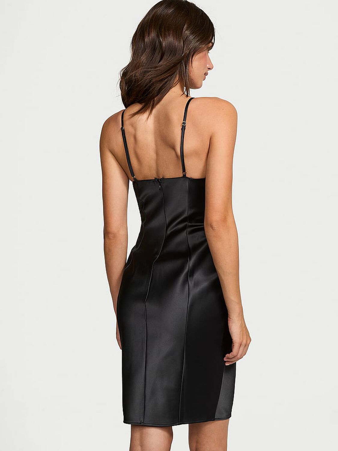 vs Victoria's Secret Satin & Rose Lace Slip Dress 2 of 4 