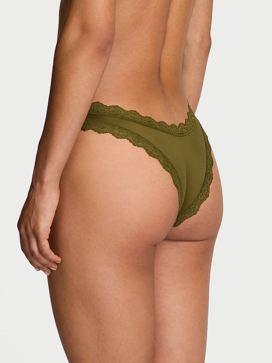 vs Dream Angels Lace-Trim Brazilian Panty Green Chameleon 2 of 2 