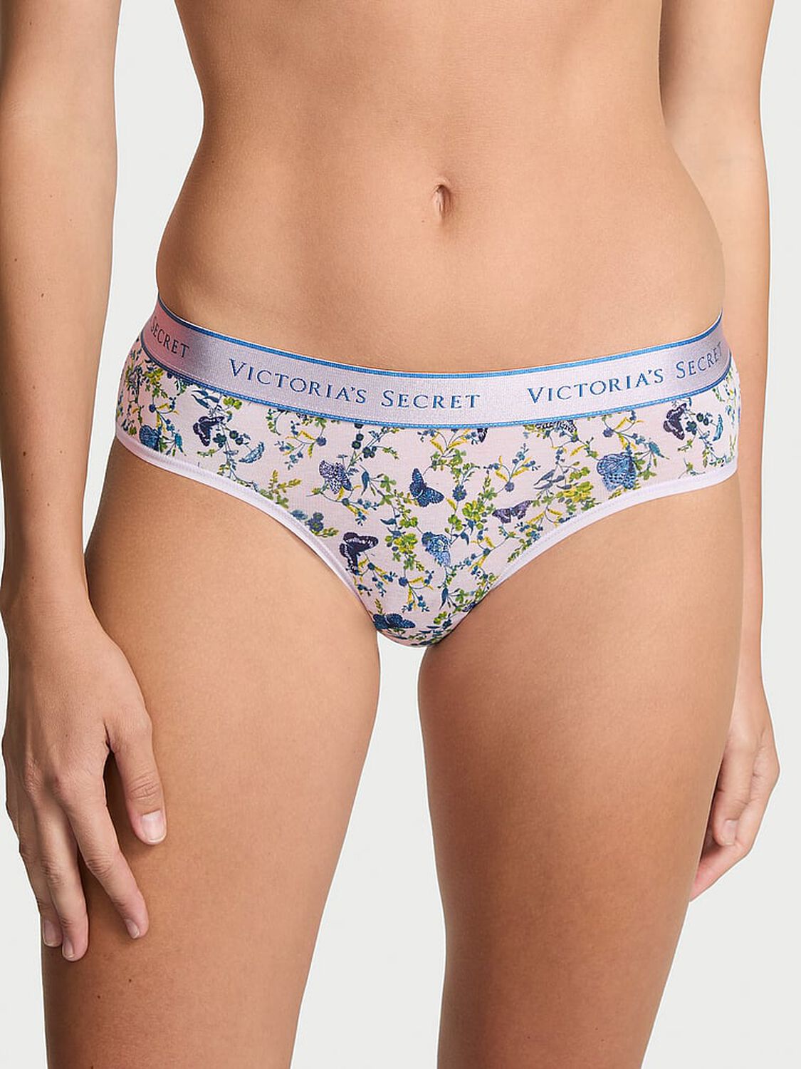 vs Cotton Logo Cotton Hiphugger Panty Perfume Butterflies 1 of 2 