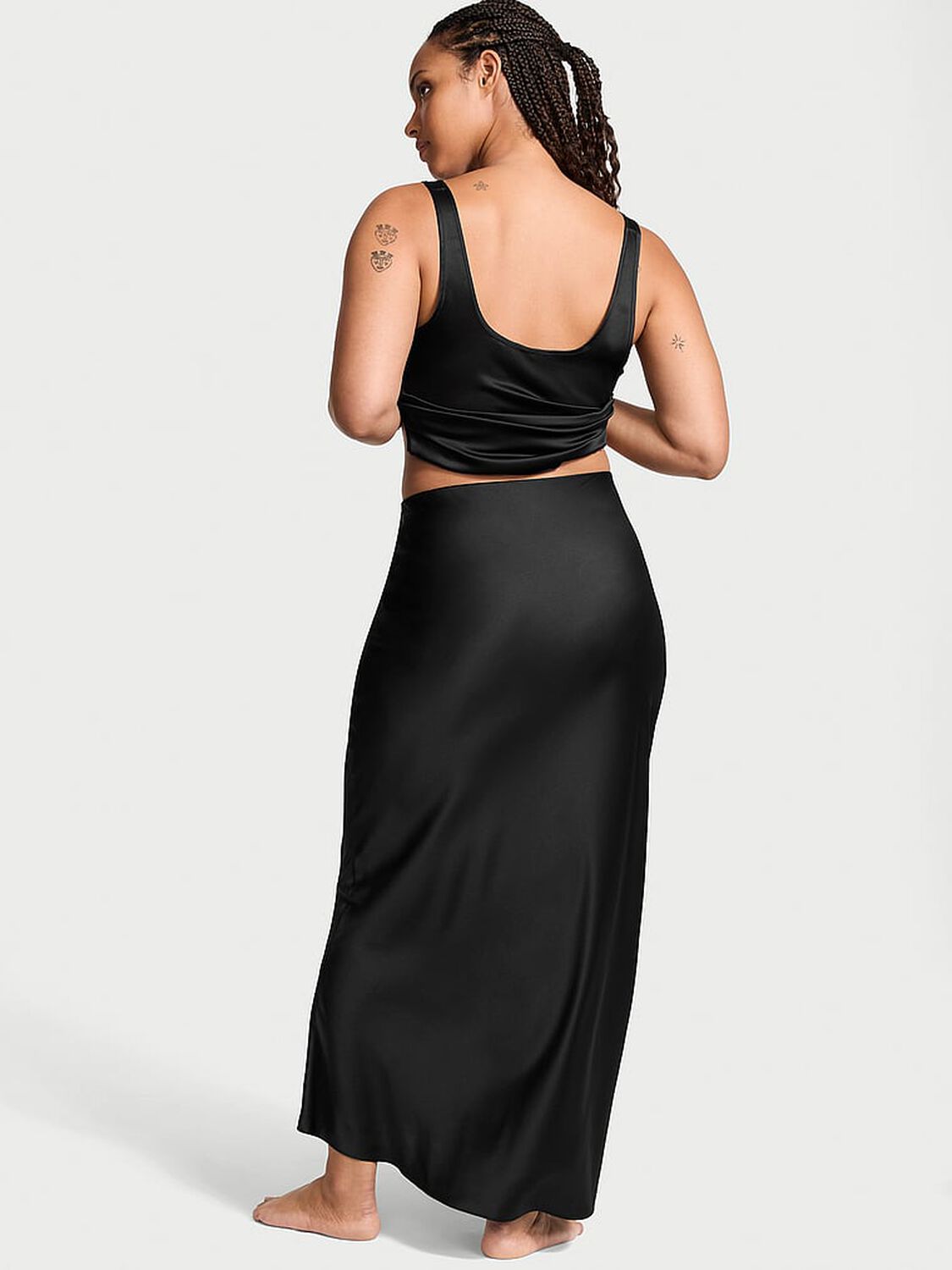 vs Victoria's Secret Satin Maxi Skirt Black 2 of 4 