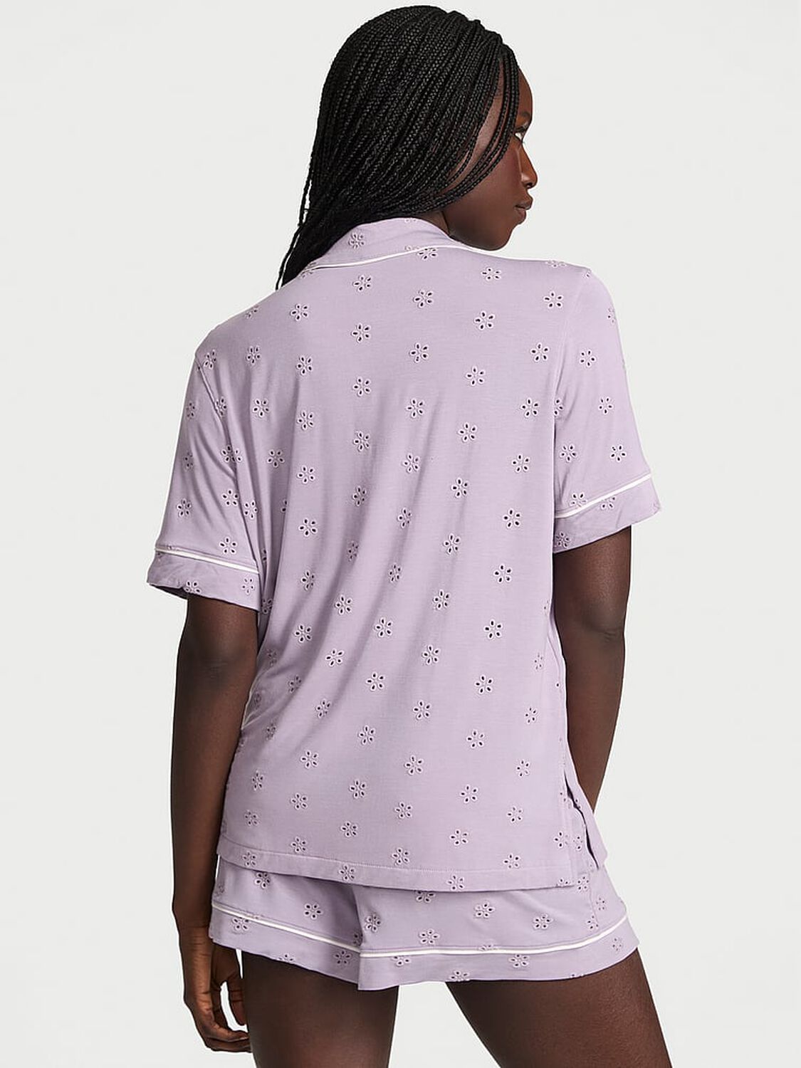vs Victoria's Secret Modal Soft Eyelet Short Pajama Set Fantasy 2 of 4 
