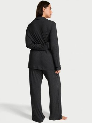 SoSoft Modal&trade; Ribbed Long Pajama Set
